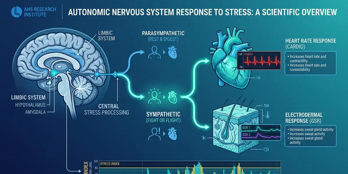 Diagram of the human autonomic nervous system's response to stress and deception