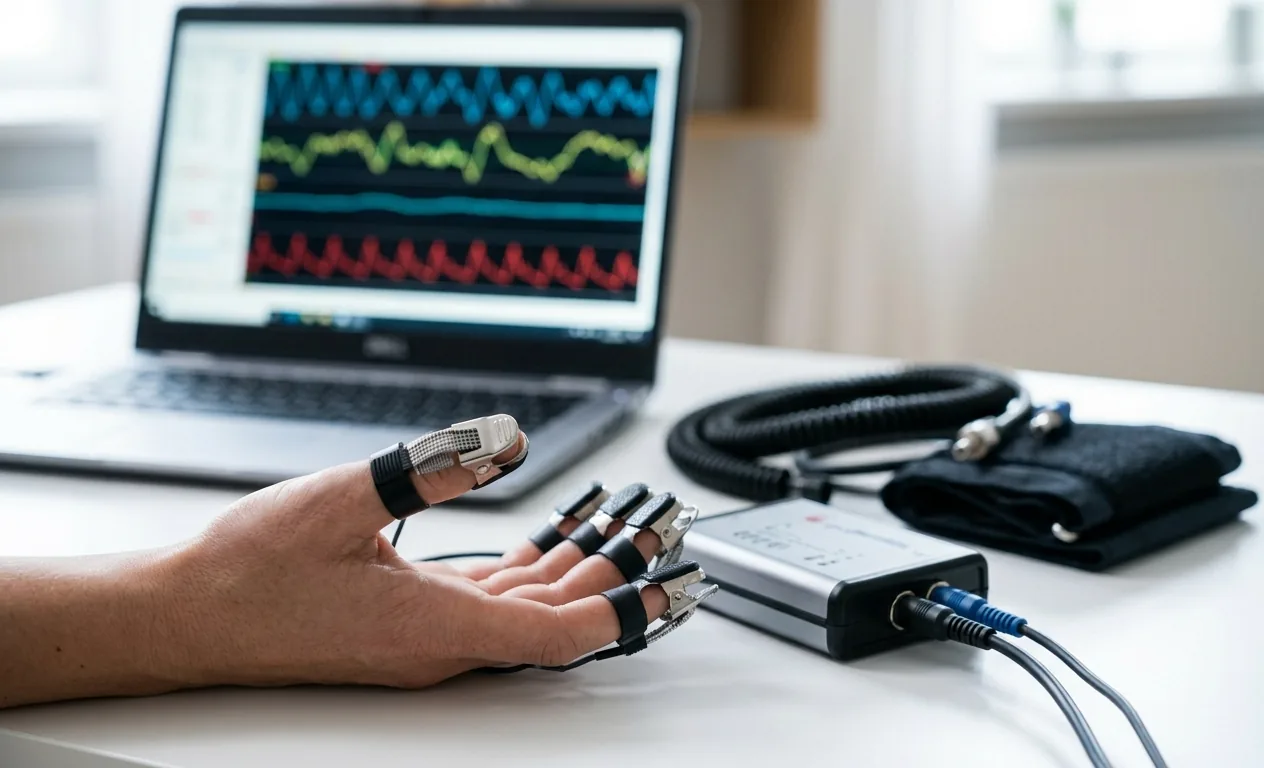 Modern digital polygraph equipment with sensors