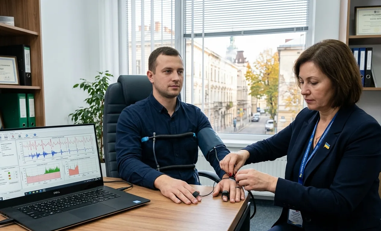 Перевірка на детекторі брехні в Івано-Франківську — фахівець СПУ проводить тестування