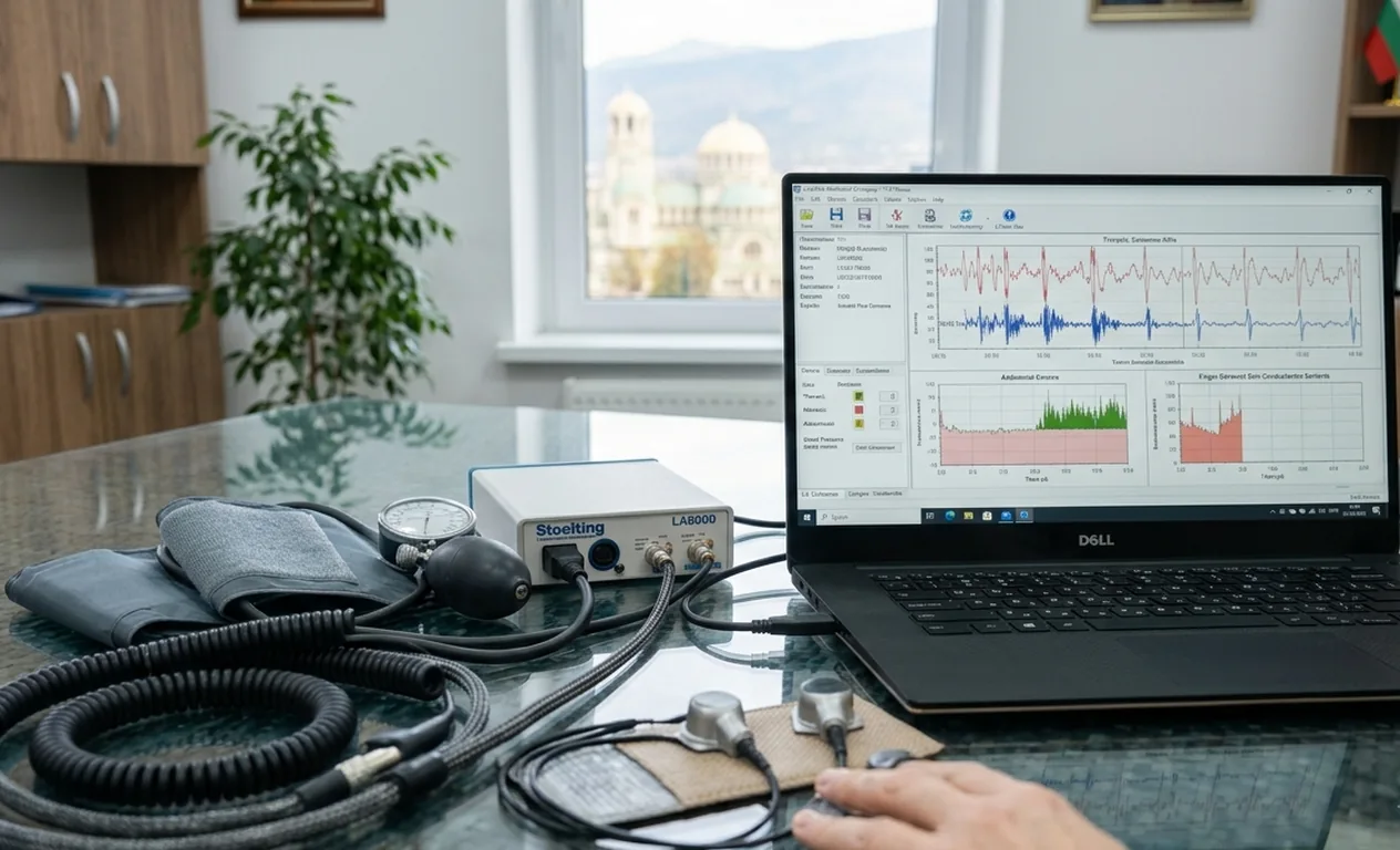 Modern polygraph equipment used for lie detector tests