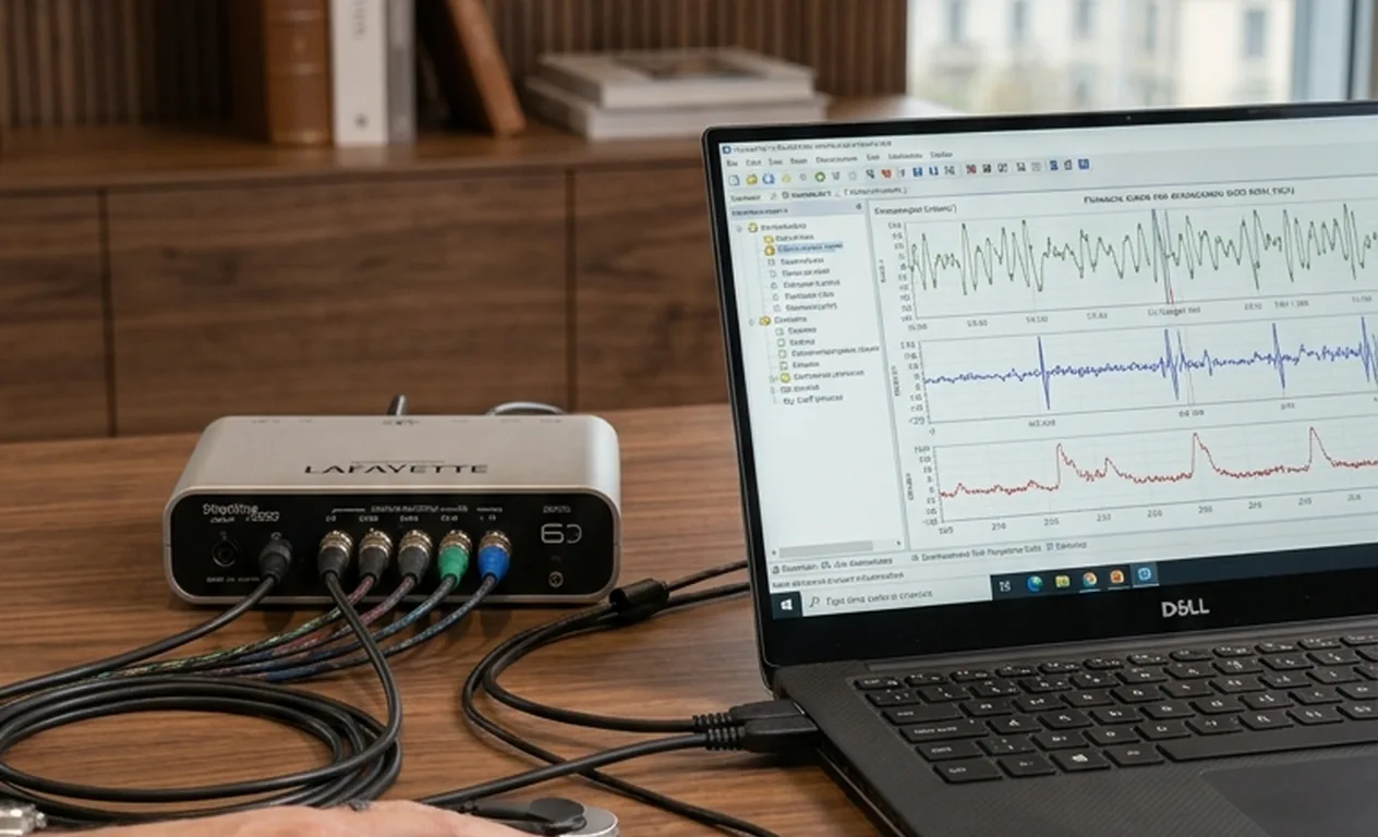 Modern polygraph equipment used for lie detector tests
