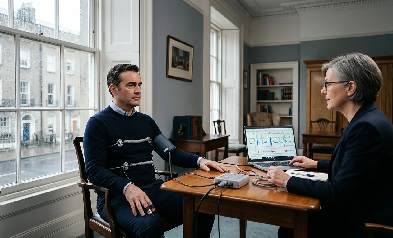 Lie detector test in Ireland — SPU examiner running a polygraph session