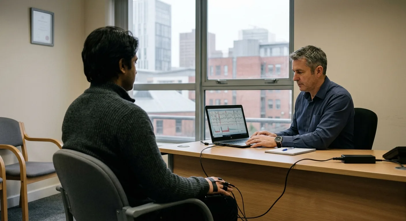 Lie detector test session with a certified polygraph examiner in Birmingham